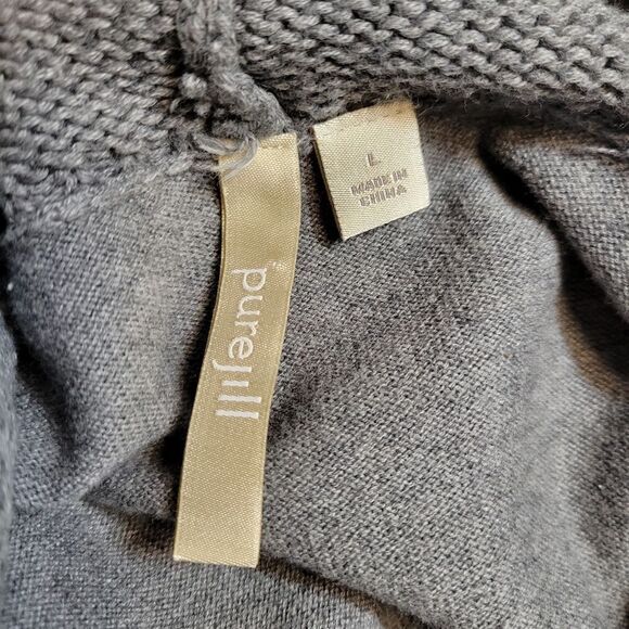 J. Jill Pure Jill Cotton Cashmere Gray Cowl Neck Sweater - Picture 8 of 12